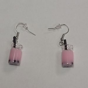 Kawaii Pink Boba Earrings